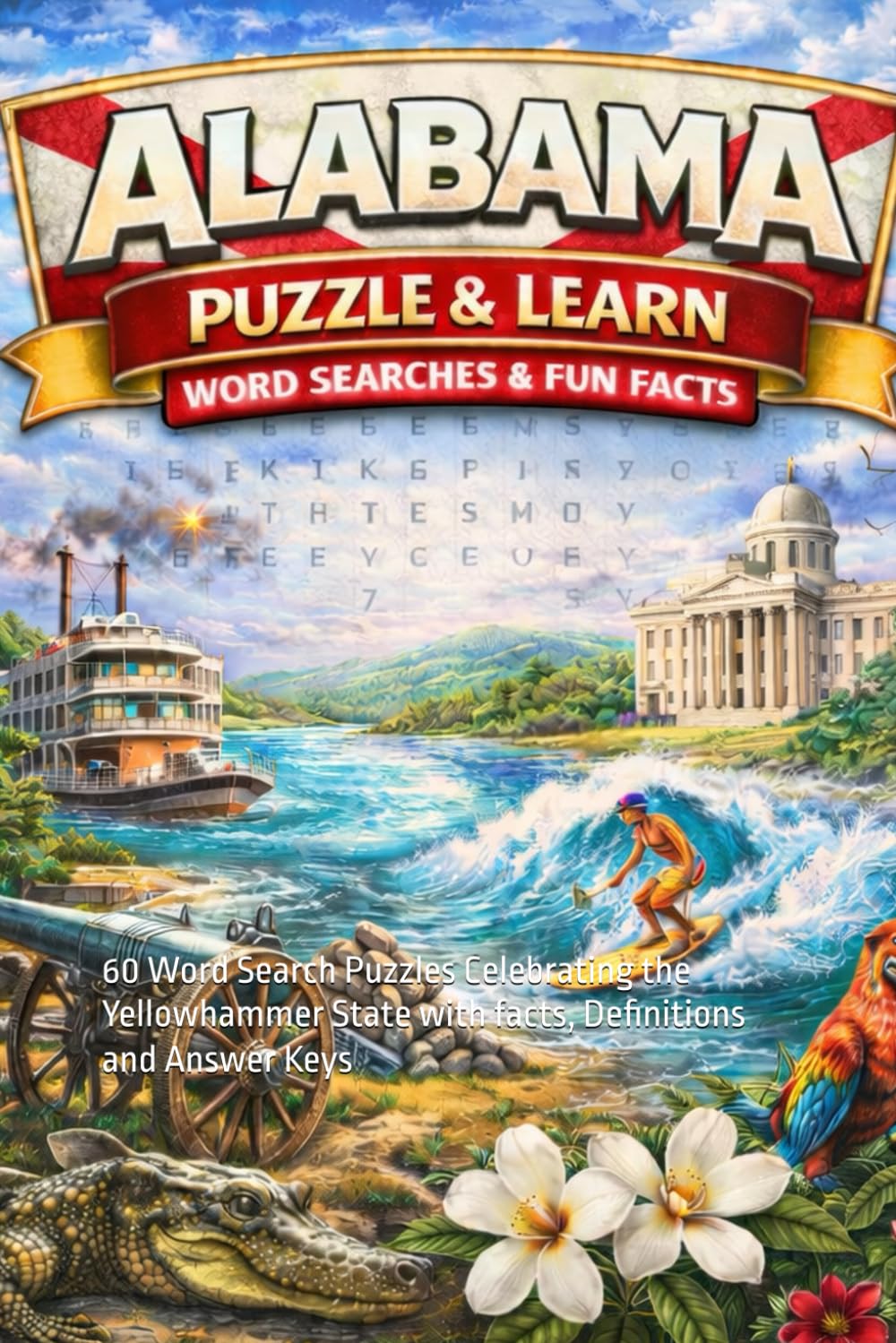 Alabama Word Search: The Ultimate Collection: 60 Challenging Puzzles Celebrating the Yellowhammer State with Facts, Definitions, and Answer Keys (Ultimate States Word Search and Learn Collection)