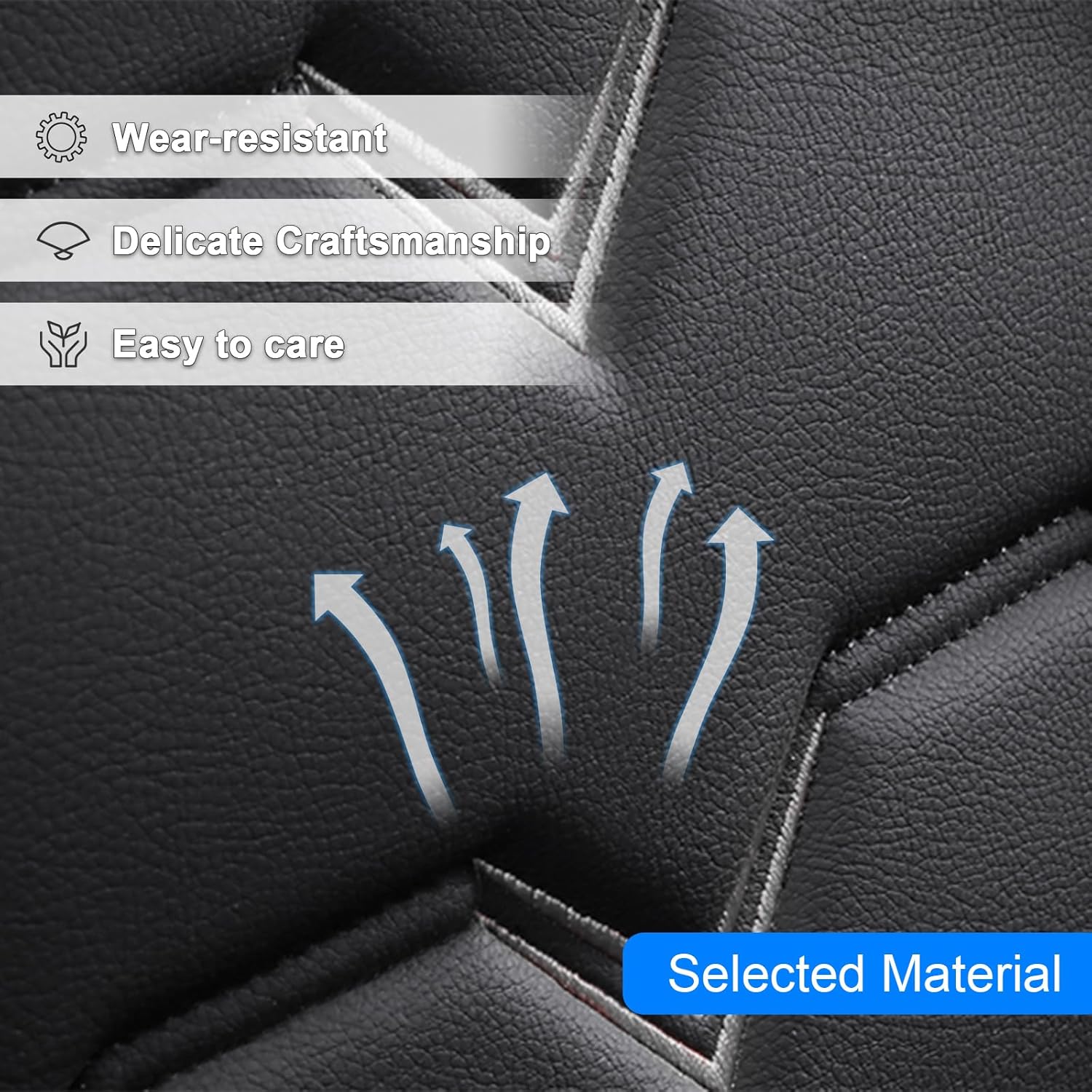 Car Seat Covers Compatible with Trax 2013-2024,Pu Leather Car Seat Protector Cushion,Waterproof Front Rear Full Set Auto Seat Covers,Black Grey