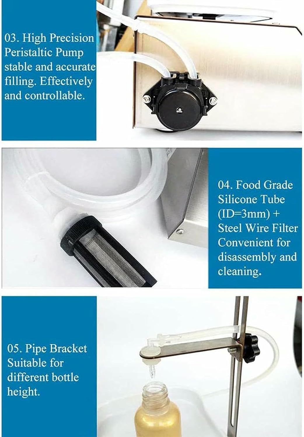 Liquid Filling Machine, Automatic Fluid Filling Machine with 0-90 Ml, Fluid Filling Machine with Filling Filling Control of Digital Bottles with Function ~/