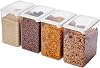 SmartStore Storage Jars 3.5 L - Set of 4 - Plastic Storage Box with Lid BPA-Free Dishwasher Safe - Stackable Kitchen Organiser - 12.5 x 18 x 20 cm