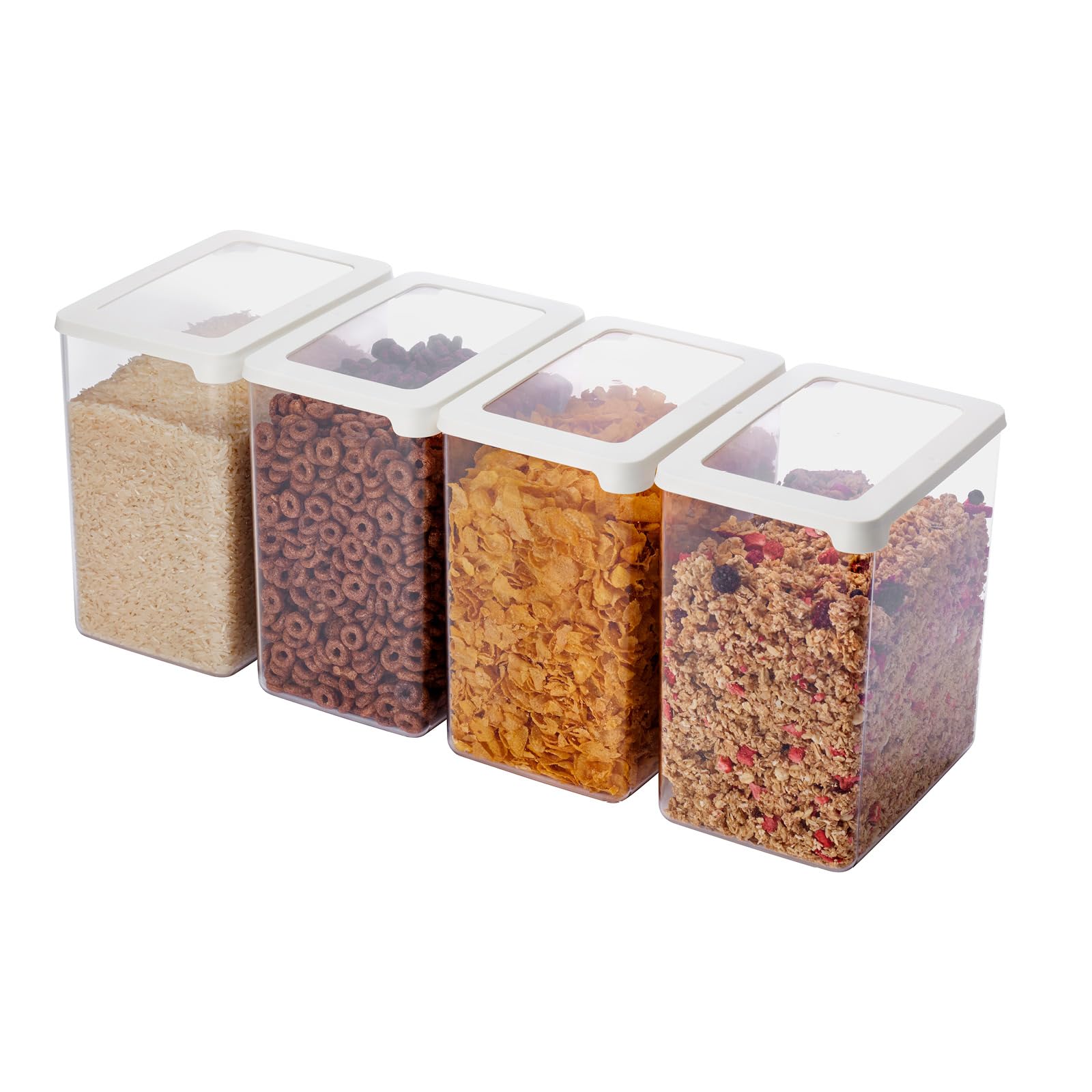 SmartStore Vorratsdosen 3,5L – 4er Set - Plastik Aufbewahrungsbox mit Deckel, BPA-frei, Spülmaschinenfest – Stapelbare Küche Organizer – 12.5 x 18 x 20cm