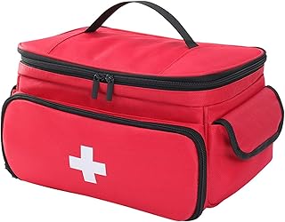 PAppositus Erste Hilfe Tasche Leer: Medikamententasche für Zuhause,Tragbar Reiseapotheke Tasche,Notfalltasche für Camping,Wandern,Schule,Reisen(Rot, 28×19×16CM)