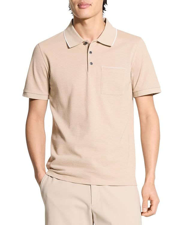 Theory Pique Polo in Birdseye, Chino Multi, Medium by Theory - Used condition - US$30.90