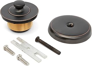 Dorence Lift and Turn Bathtub Drain Assembly Conversion Kit - Trim Waste; Single Hole Overflow Face Plate - All Brass Construction Bathtub Parts - Oil Rubbed Bronze Bathroom Tub Stopper