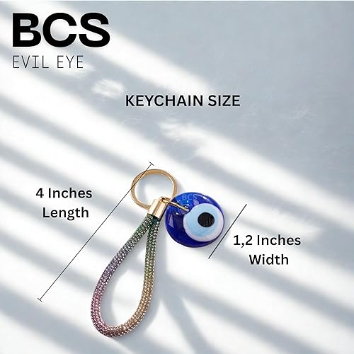Miniatura 5 de BCS Evil Eye Keychain Bag Charm - Good Luck & Protection Amulet - Car Keyring Purse Accessories for Women