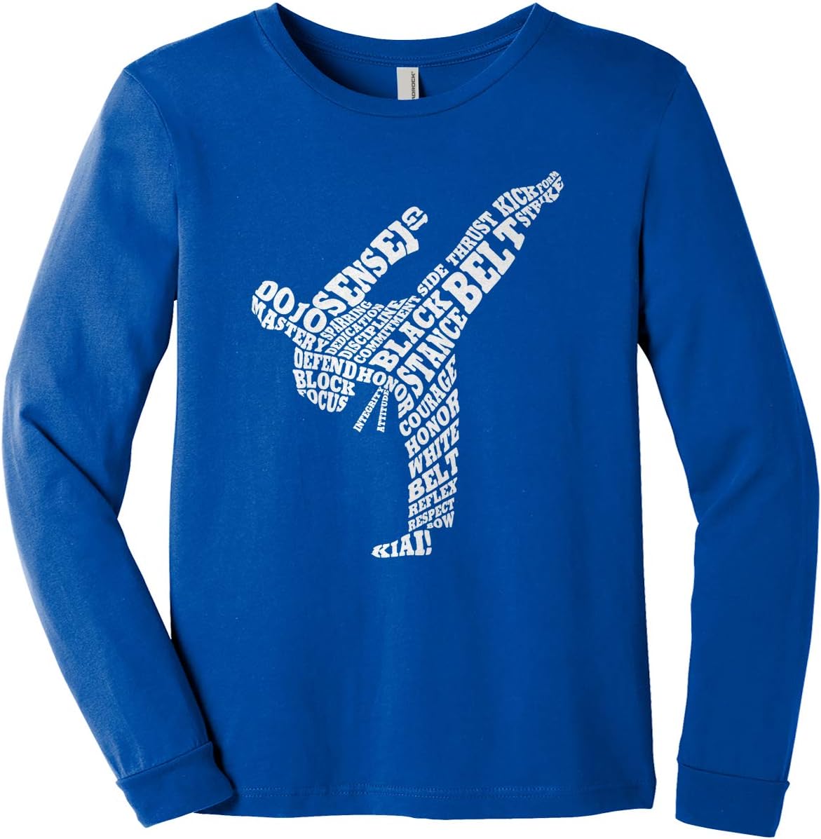 Threadrock Kids Karate Typography Youth Long Sleeve T-Shirt