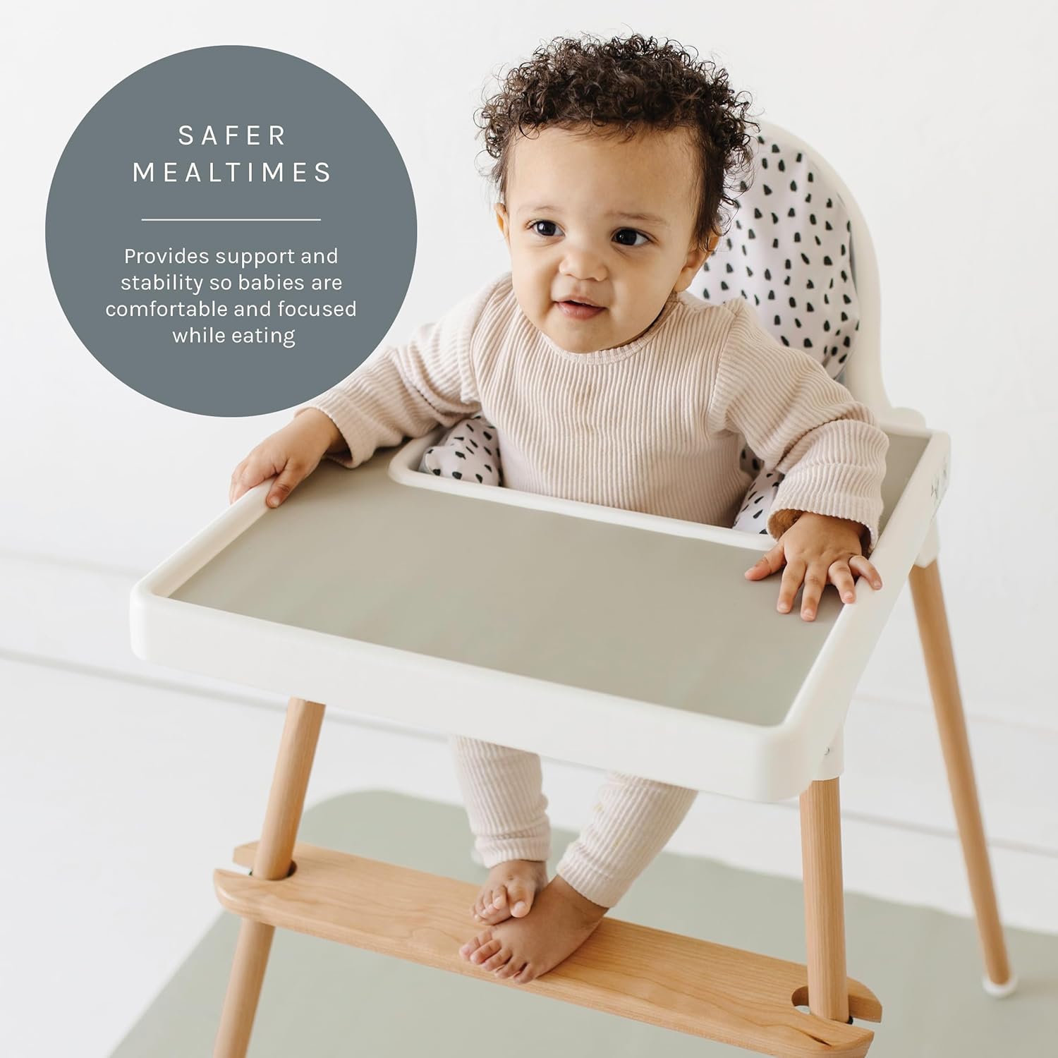 Yeah Baby Goods Adjustable Footrest & Leg Wrap Set Compatible with The IKEA Antilop Highchair (Cherry) - High Chair Accessories Bundle - Attachable Foot Rest w/Support Clamps & Matching Leg Stickers