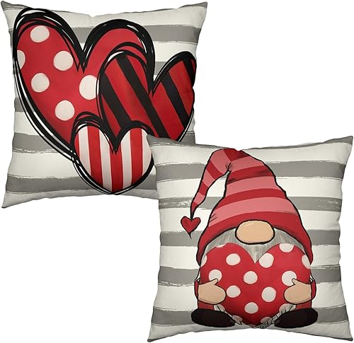 Miniatura 36 de Fundas de Almohada Decorativas de Invierno Navidad Renos Pino Pájaros Cardinales País de las Maravillas Bosque Funda de Almohada 18x18 Juego de 2