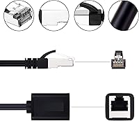 Vista 6 de Cable de extensión Ethernet de 15 pies, cable de conexión de red blindado Cat6, cables RJ45 blindados macho a hembra