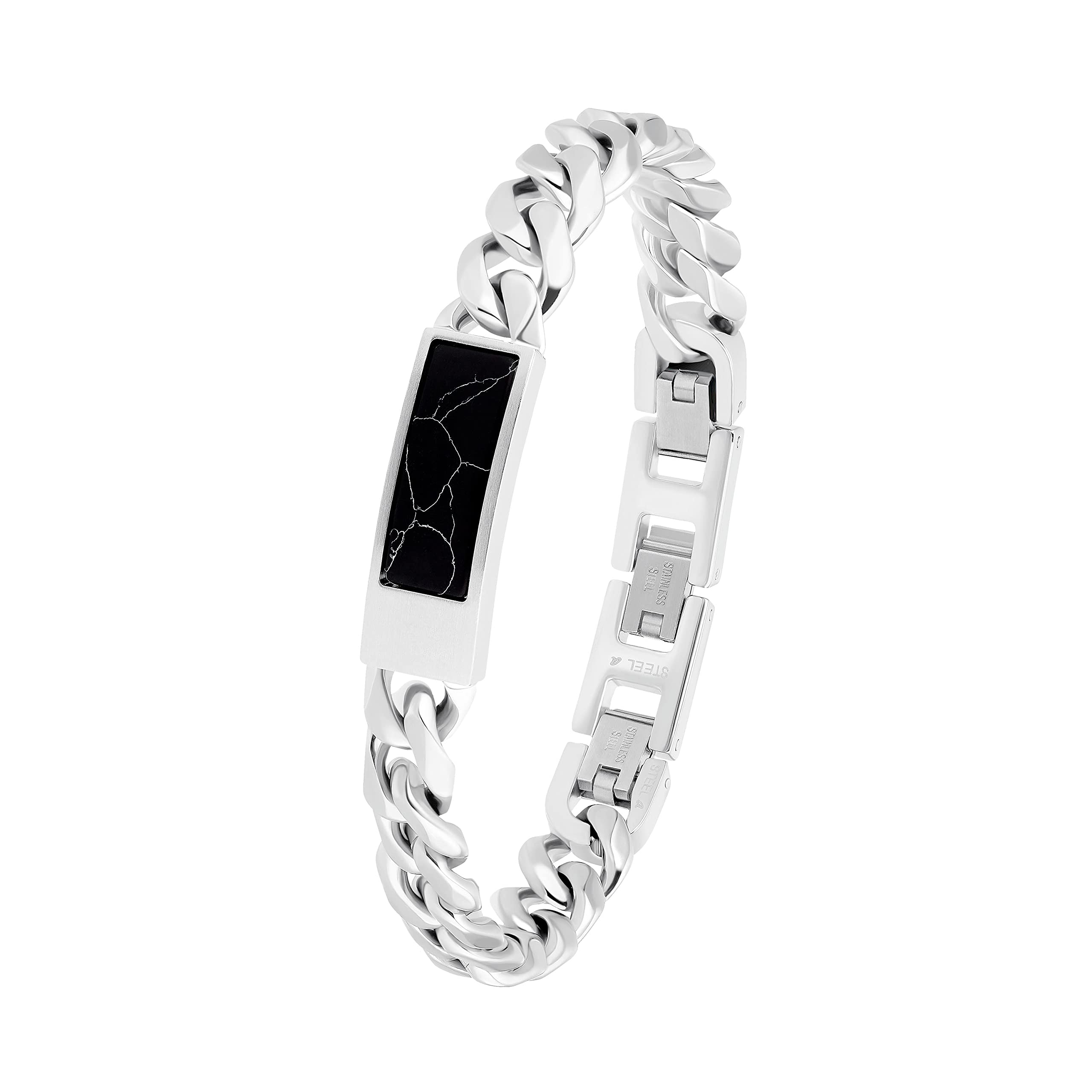 s.Oliver Identarmband Edelstahl Herren Armschmuck, Silber, Kommt in Schmuck Geschenk Box