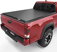 Vista 20 de oEdRo Cubierta Tonneau suave de triple pliegue para caja de camioneta en la parte superior compatible con Toyota Tacoma 2016-2023 con cama de 6