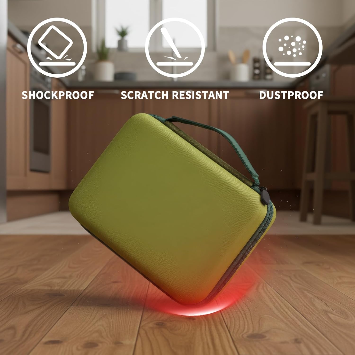 Case Compatible with Brother for P-Touch PTH110/ PRTH110/ Pro PT-H111/ PTE110 Portable Label Maker, Labeler Printer Storage Holder for Label Tapes, AC Adapter, Charging Cables (Box Only) (Green) - Image 5