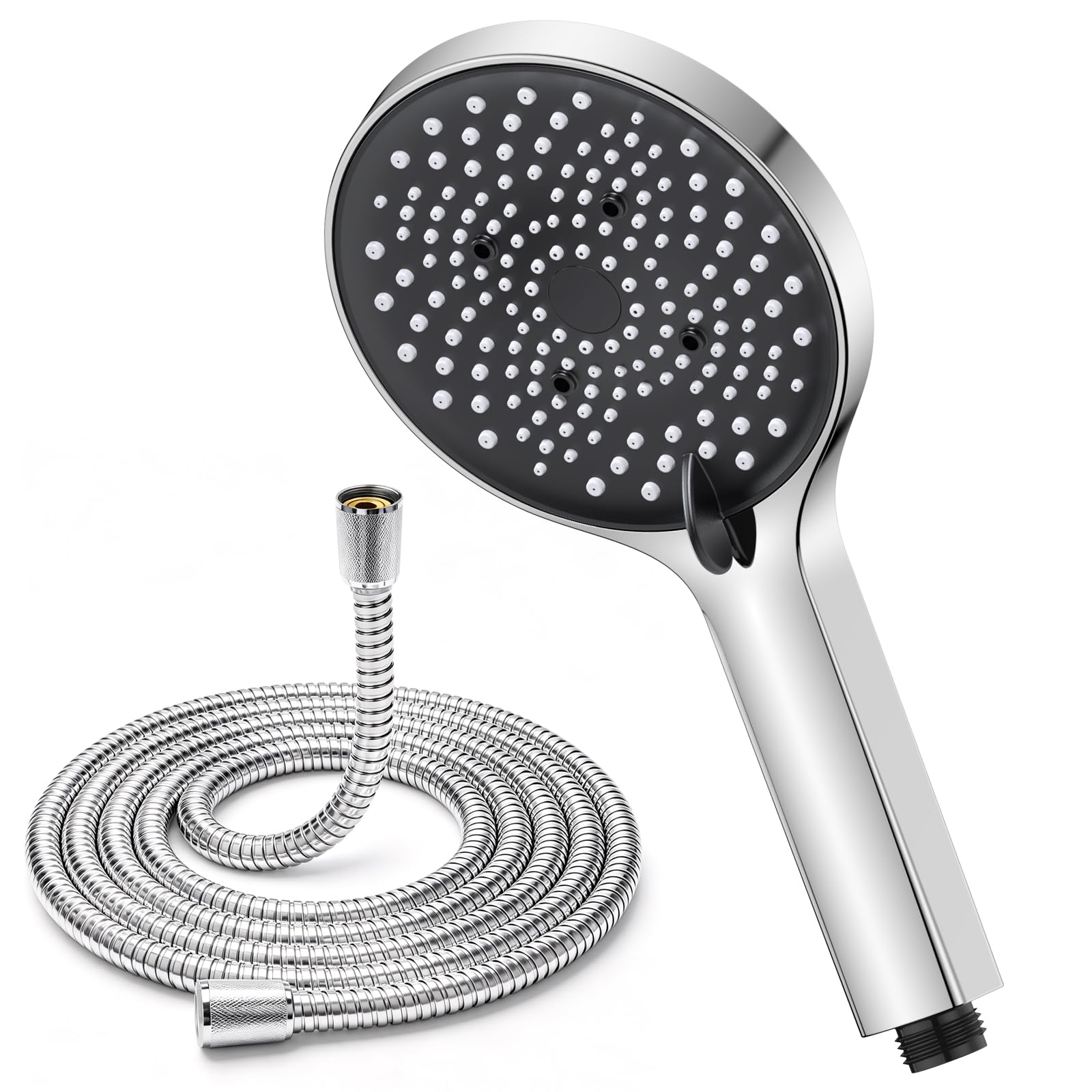 YEAUPE High Pressure Shower Head with 1.6m Metal Hose, 130mm Large Rain Shower Head, 6 Spray Modes, Water Saving Handheld Shower Head, Anti-Limescale, Universal Chrome Shower Head for Bathroom โ image 1