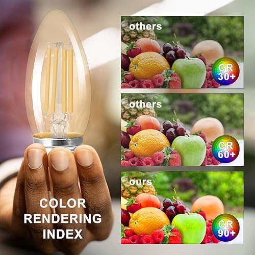 Miniatura 4 de truestory Bombillas LED B11Dimmable para candelabro equivalente a 50 W, bombillas de araña de 5 W, luz blanca cálida de 2700 K, base E26 de 450