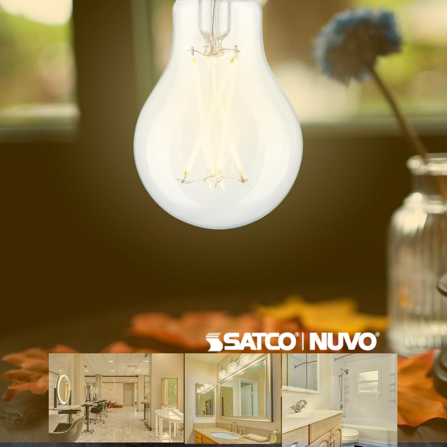 Satco S12463 LED Light Bulbs 8 Watt 120V 3000K Soft White 800 Lumens Dimmable 2 Packs of 4 (8 Bulbs Total)
