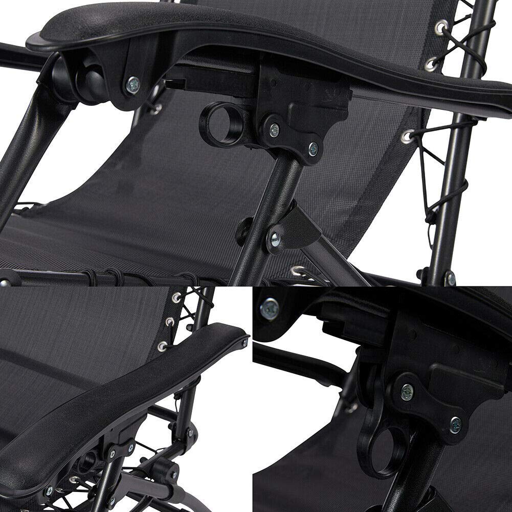 BAKAJI Sedia a Sdraio Relax Reclinabile Modello Fasciato con Struttura in Acciaio e Tessuto Textilene 165x69x112cm per Spiaggia Giardino Esterno (Fasciato Nero)
