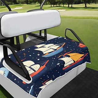 Golf Cart Seat Covers, Christmas Ornaments Xmas Ball Stars Non-Slip Breathable 2-Seats Golf Cart Seat Protector Towel Blanket Club Accessories, 51"x31"