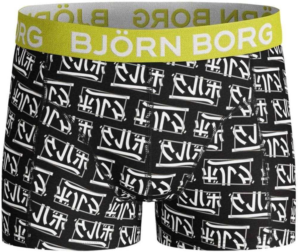 Bjorn Borg 2-Pack Japanese Logo & Hanakotoba Boys Boxer Trunks, Black/Multi: Clothing, Shoes & Jewelry