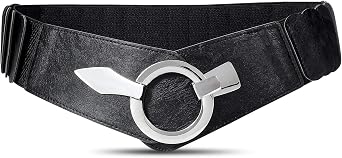 WHIPPY Women Wide Elastic Waist Belt Vintage Wide Stretch Waist Belt Fashion Retro Leather Waistband for Dresses