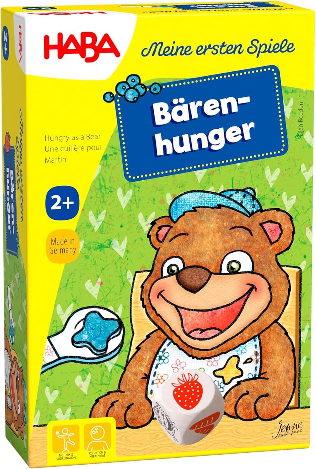 HABA Meine ersten Spiele: Bärenhunger – Kinderspiel für 1-3 Spieler – Das Memospiel fördert Feinmotorik und Sprache – Ab 2 Jahren – 1300171001