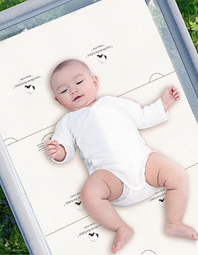 Cubrecolchón Pack and Play, 38 x 26 pulgadas, suave y firme de espuma prémium Pack N Play, sin olor, transpirable, cómodo, colchón portátil de