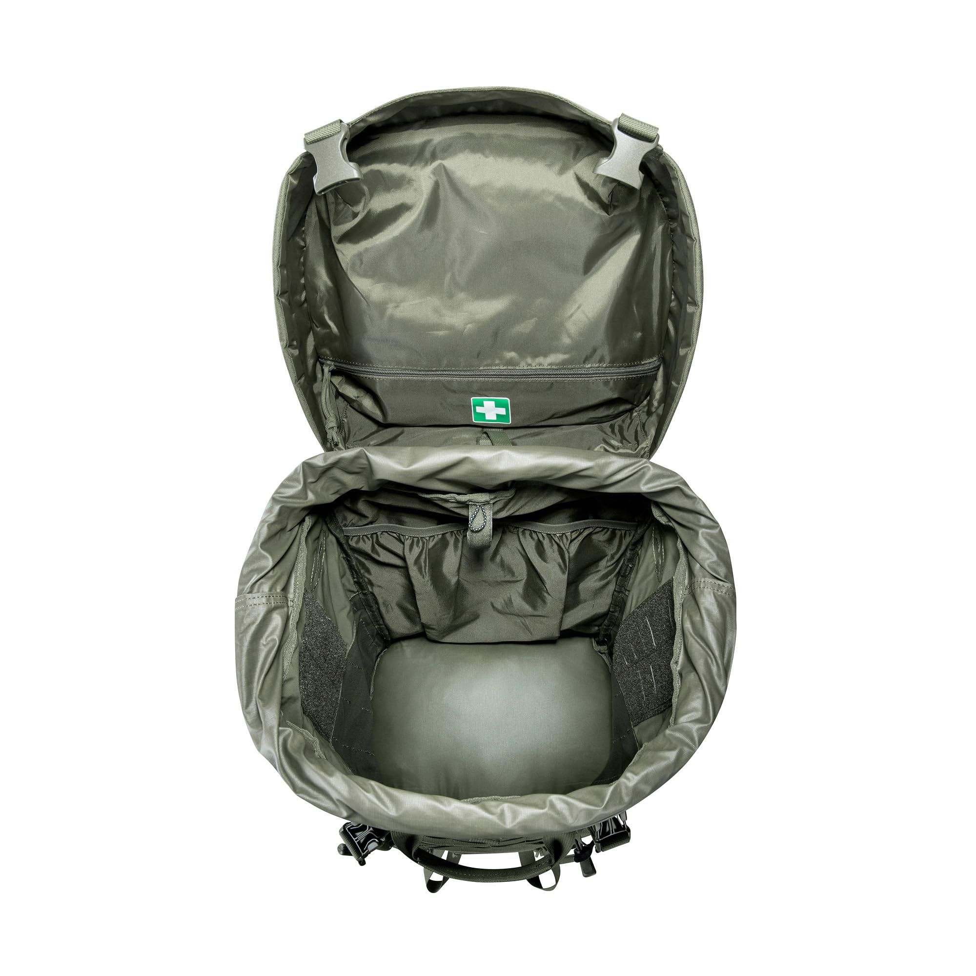 Tasmanian Tiger TT Base Pack 60 FO Modular erweiterbarer Einsatz-Rucksack 60L bis 75L Volumen mit großer Front-Öffnung; Ergonomischer Trekking-Rucksack mit Molle-System