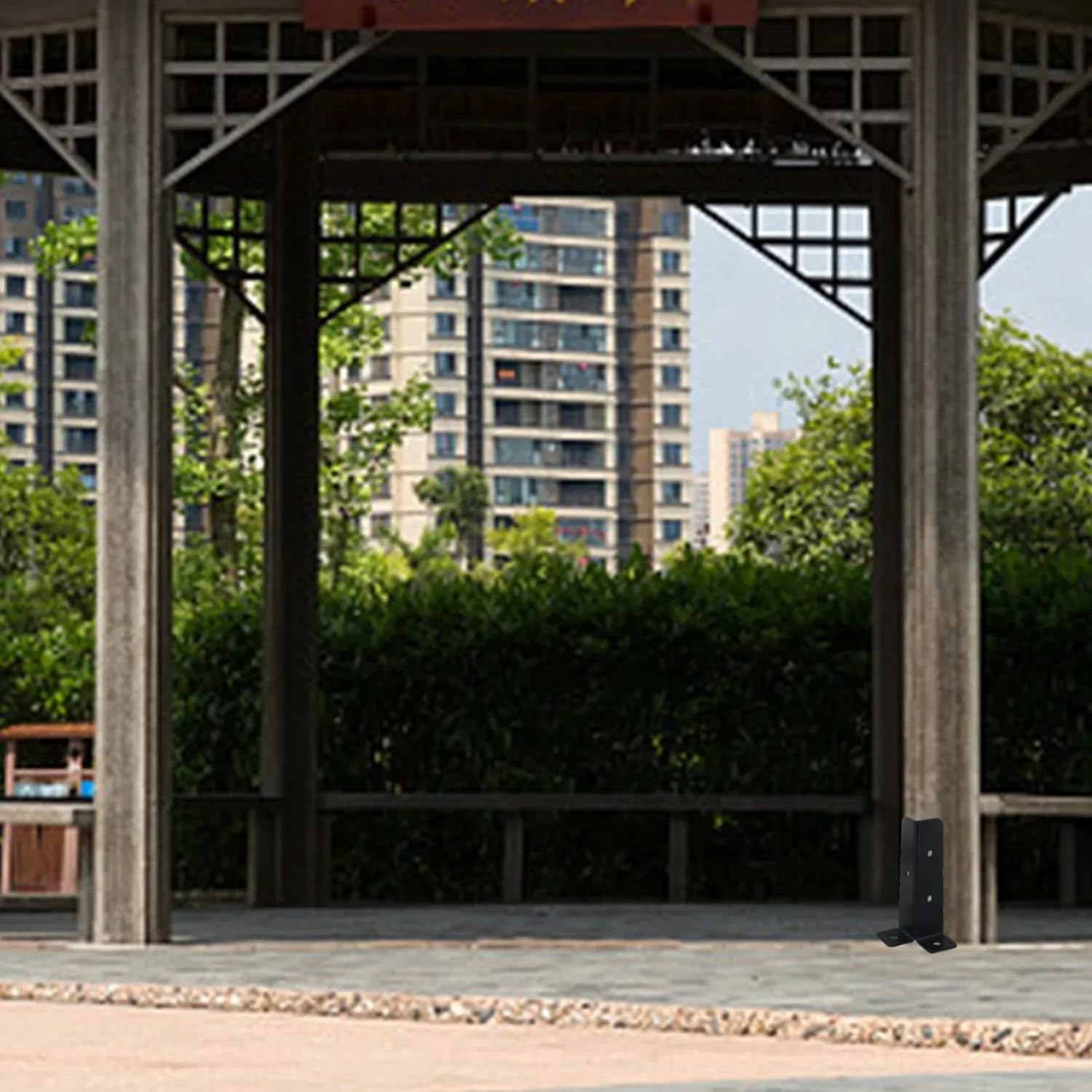 AdjustableWoodFence Post Base Support Portable Bracket Reinforced Post Base Bracket for Wood Post Fence Gazebo Parts