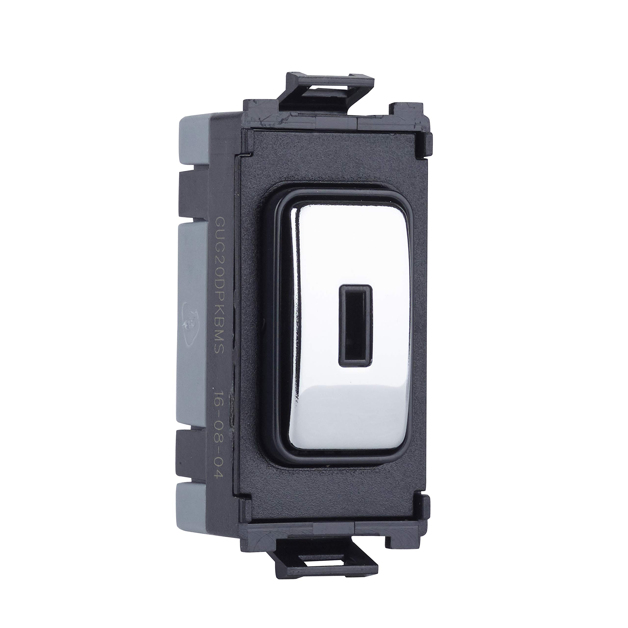 Schneider Electric Ultimate Grid System - Key Switch Module, Double Pole, 20AX, GUG20DPKBMS, Polished Chrome, Pack of 6