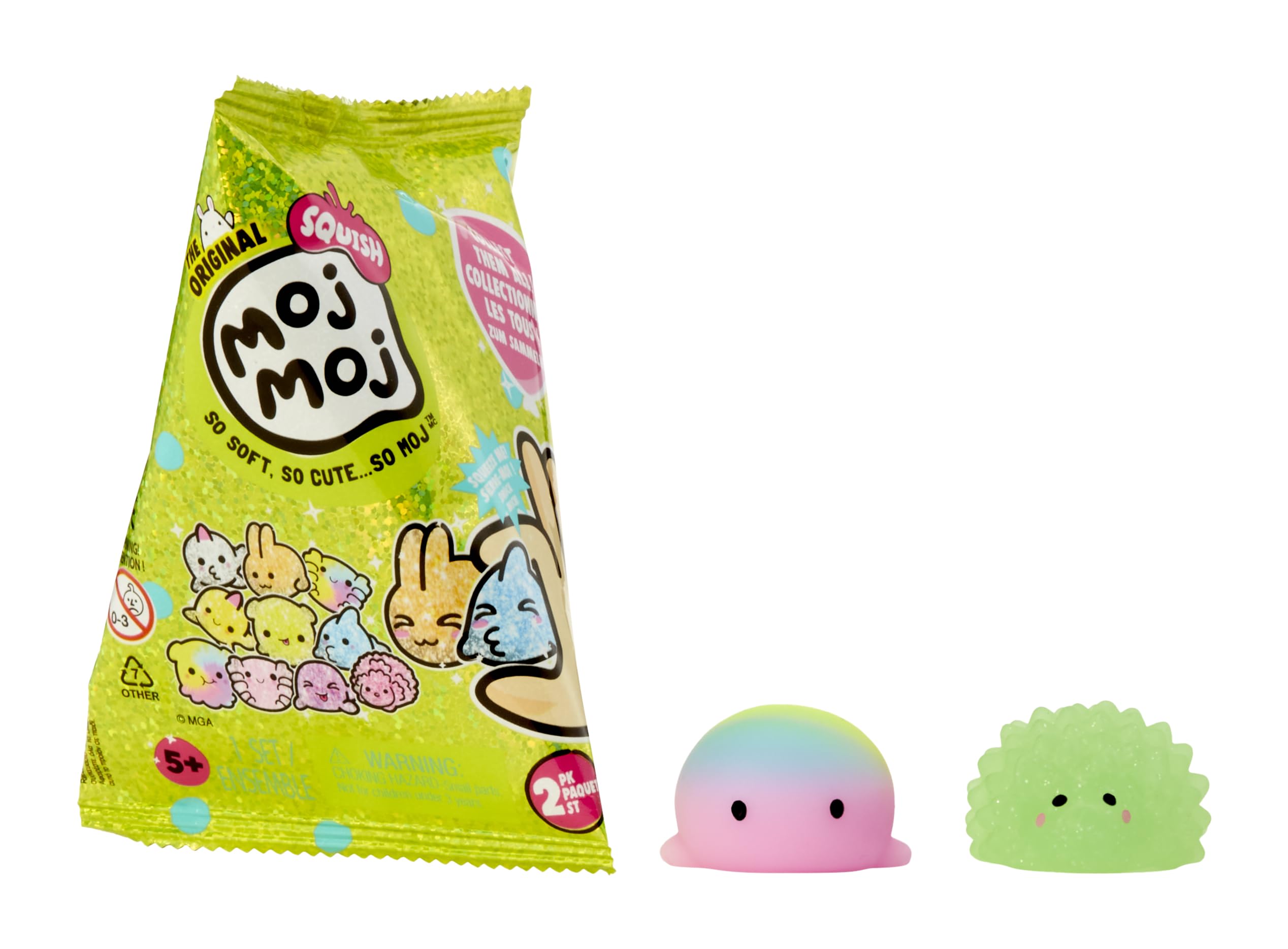 Moj Moj The Original Squish Series 1, Collectible Figure, Blind Packaging, Pack of 2 Squishies, Sensory Toy