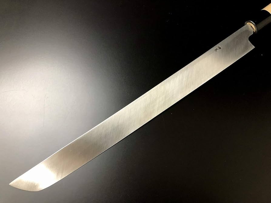 有次 柳刃包丁 青二鋼 層鍛先丸蛸引 300 定価33,000円 有次 包丁 先丸蛸引 層鍛 300 mm 青鋼2 築地 ARITSUGU お名前