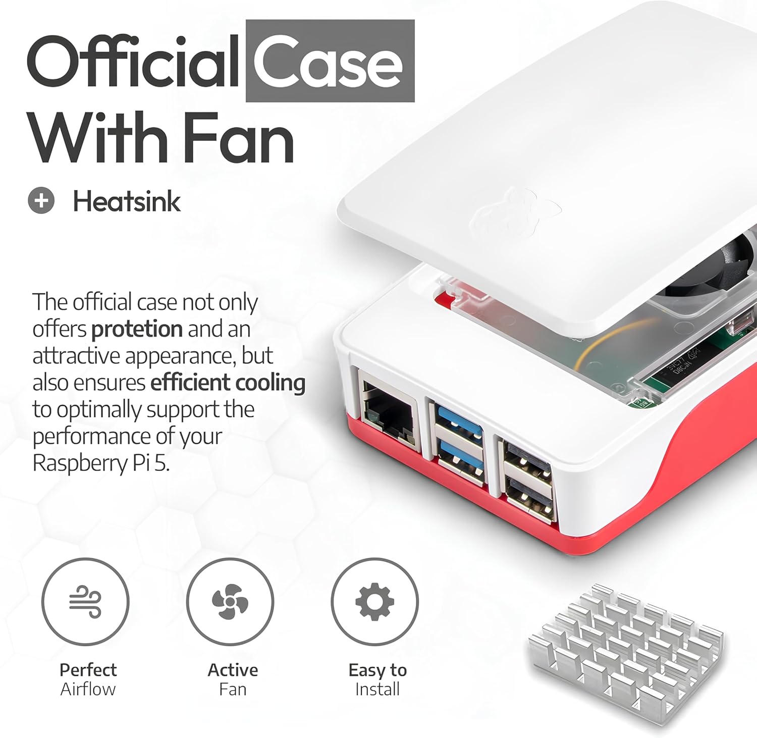 Raspberry Pi 5 4GB Starter Kit | 64GB Edition | Official 27W Power Supply | Official case with Fan | 4K Micro HDMI Cable 1m | Aluminum heatsink