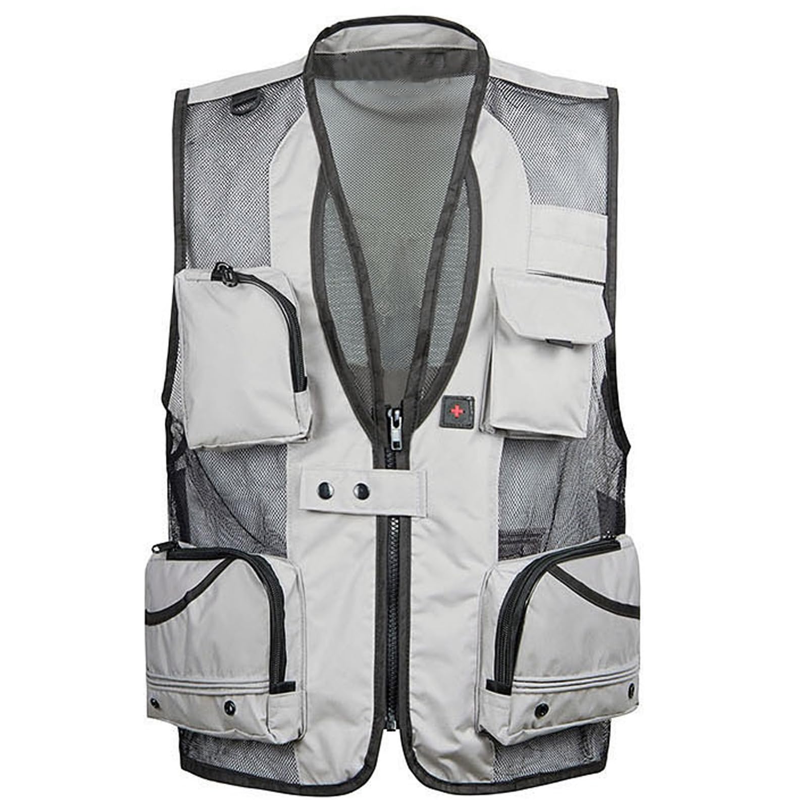G&F Unisex kamizelka wędkarska wielofunkcyjna torba na kemping, polowanie, wędrówki, gilet, kamizelka breath fotografia, topy XL-5XL (kolor: szary, rozmiar: 4XL)