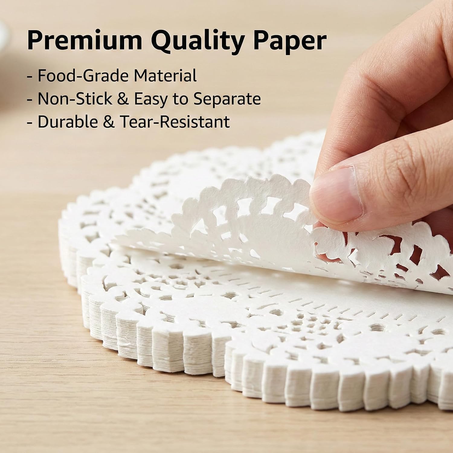 200 Pcs Lace Paper Doilies Oval 7.5 x10 Inch White Lace Doily Disposable Round Paper Doilies for Buffet Cake Fried Food Party Wedding Valentine's Day Tableware Decoration