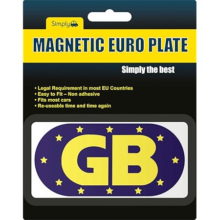 Gb Euro Magnetic Sticker Blue Background For Travel Abroad Amazon Co Uk Automotive