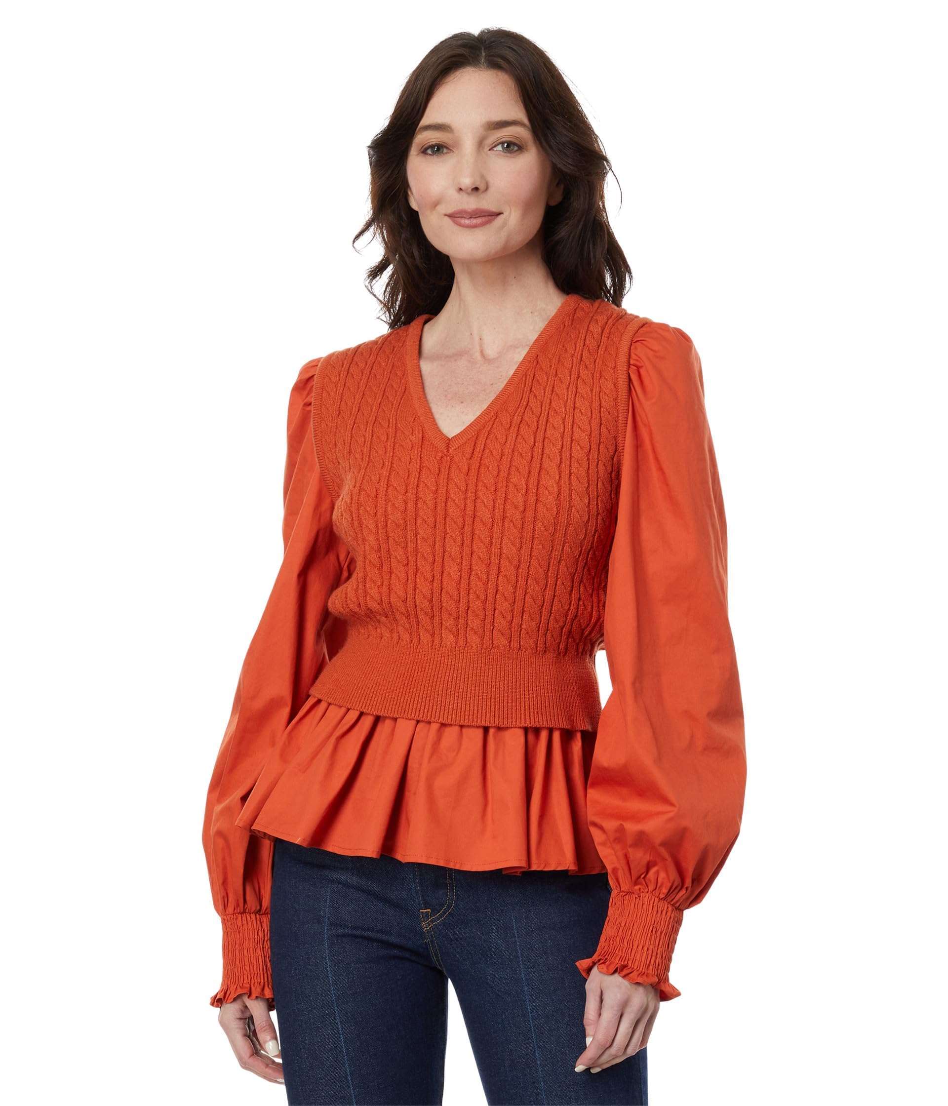 En Saison Esme Mixed Media Blouse