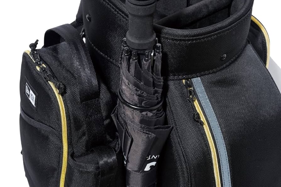 NEW ERA - NEW ERA/ニューエラ キャディバッグ ブラック×ゴールド キャディーバッグ ブラック × ゴールド [ベーシックポーチ付き