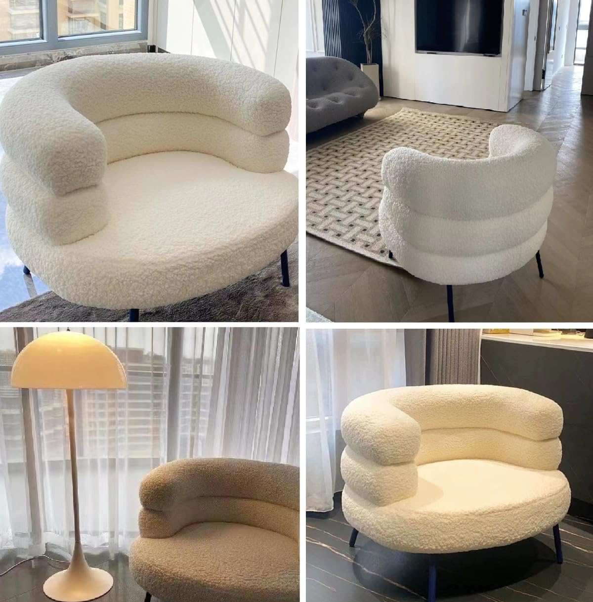 未使用 グレー ファブリックアームチェア 韓国インテリア