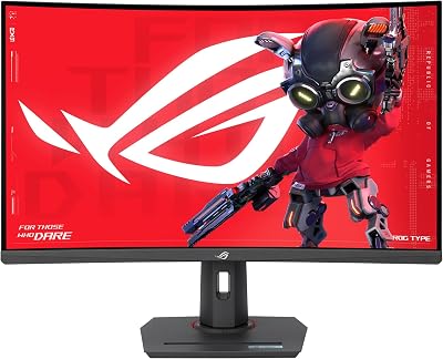 ASUS ROG Strix XG32WCMS – Monitor Gaming USB Tipo-C de 32 Pulgadas 2560×1440, Curvo, 280 Hz (sobre 144 Hz), 1 ms (GTG), Fast VA, Extreme Low Motion Blur Sync, Soporte para trípode, HDR