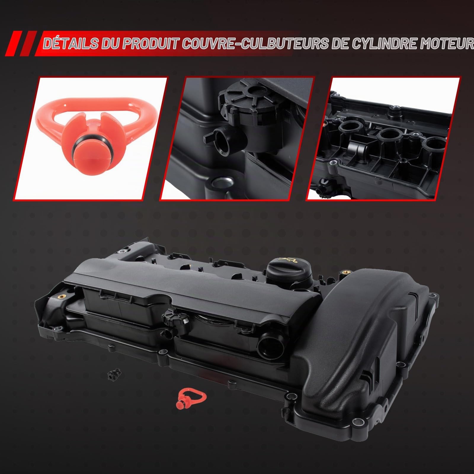 Couvercle de culbuteur de soupape de moteur Merautop SJ avec joint de remplacement pour C4 C5 DS3 DS4 207 208 3008 308 508 1.6 16V THP EP6 Accessoires de voiture Numéro de pièce V759886280 0248.Q2