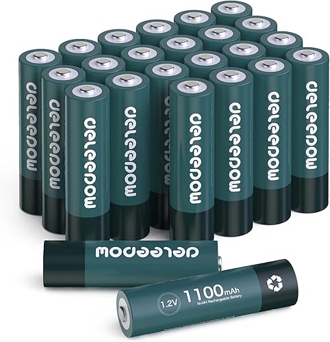 Miniatura 1 de Deleepow Baterías recargables AAA, batería AAA NiMH de alta capacidad de 1100 mAh, 1200 ciclos 1.2 V, baterías triple A precargadas, baja