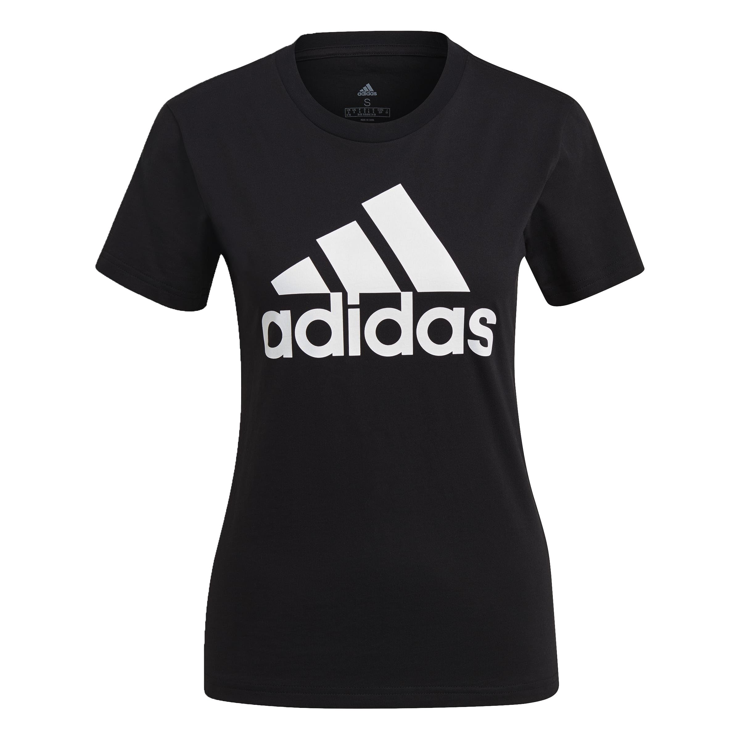 adidas Donna Essentials Logo Tee, Black / White, S
