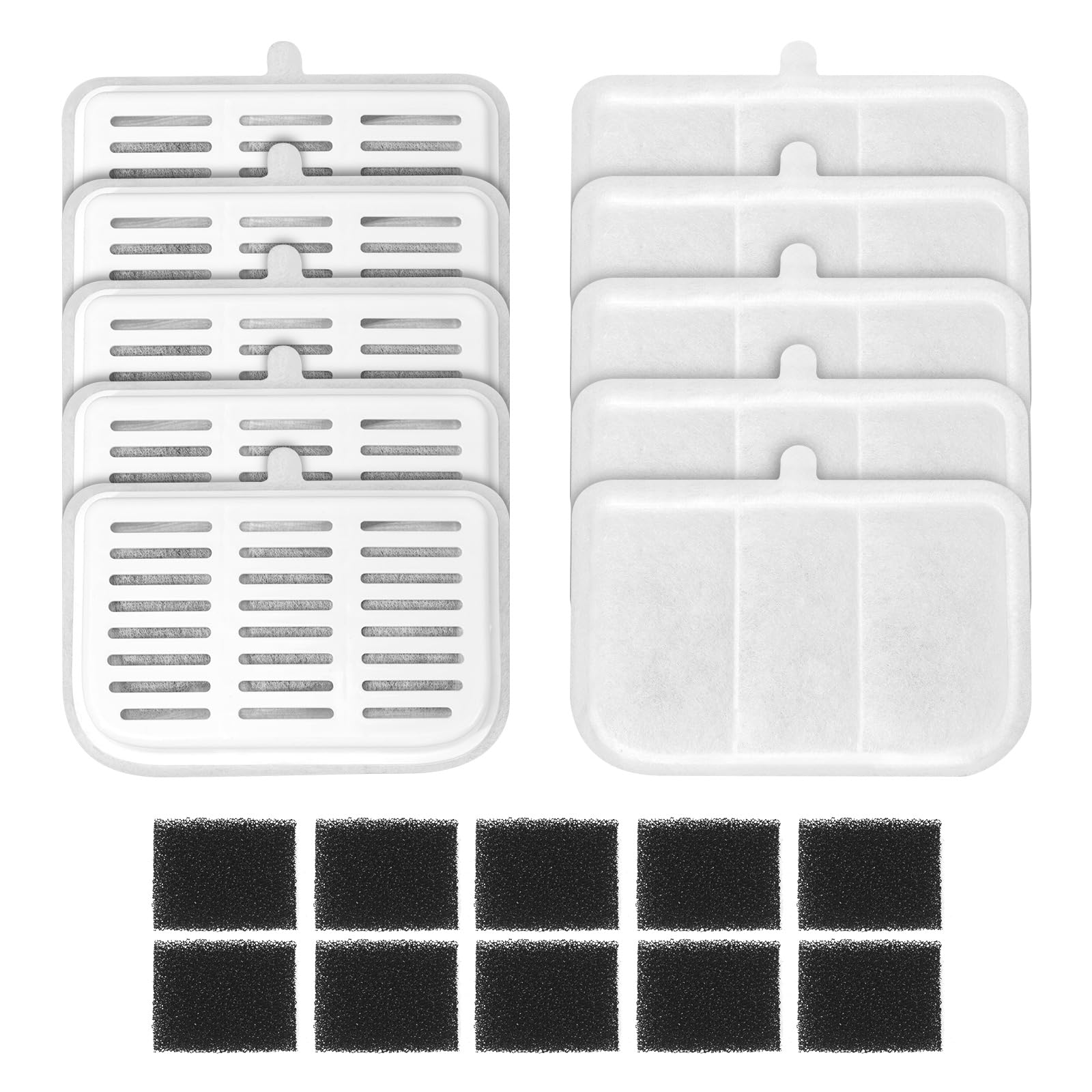Cat Water Fountain Filters, VinDox Replacement for VERWEET Max Intelligent Wireless Cat Water Fountain, Cotton & Activated Carbon Effectively Filters Impurities & Removes Odors(10 + 10)