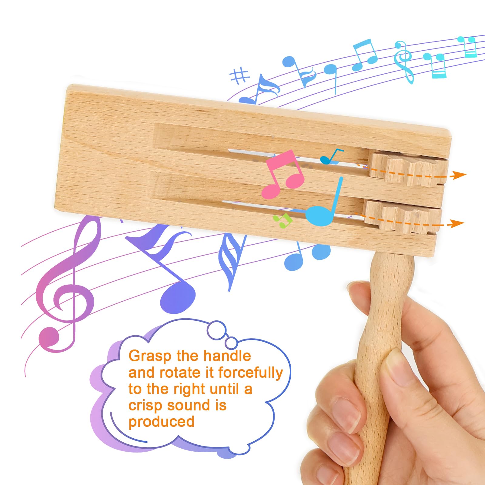 2 Raganelle Di Legno Per Fare Casino - Cricchetti Manuali Per Feste E Sport - Foto 3