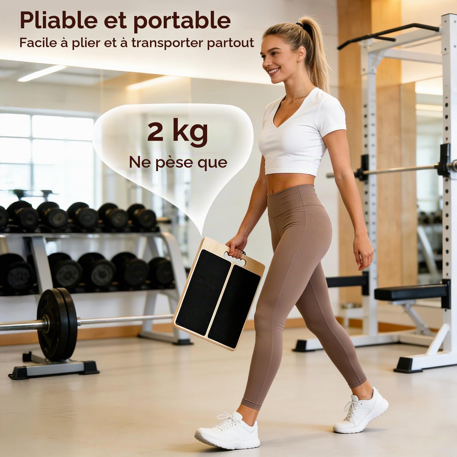 Planche Inclinée, Slant Board en Bois avec 5 Angles Réglables, Plan Incliné pour étirement des Mollets, équipement de Fitness Portable pour Exercice, Squats, Étirer Les Mollets