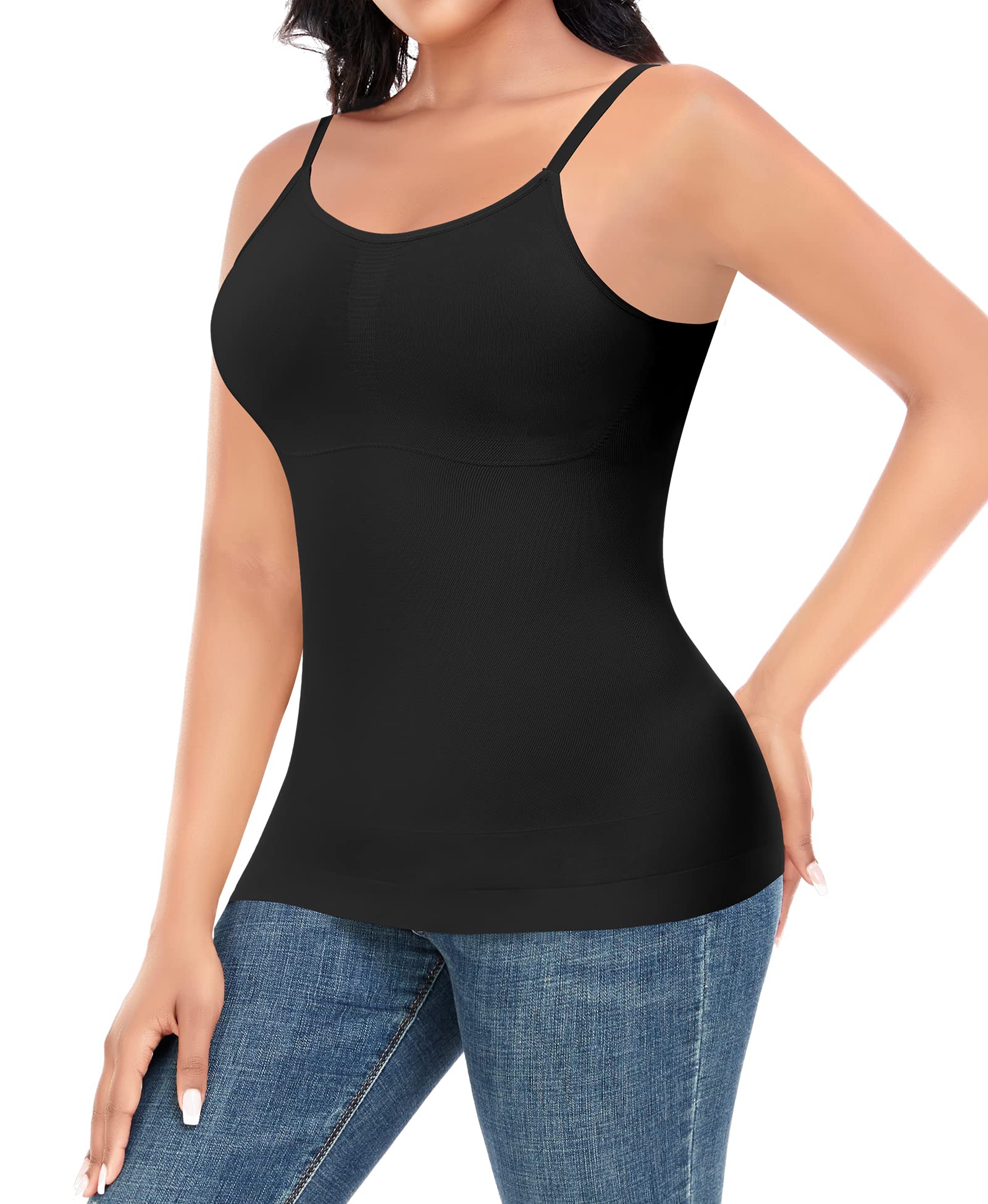 WerkissShapewear Camisole Tank Tops for Women Tummy Control Vest Compression Cami Slimming Body Shaper Adjustable Strap Camisole with Built in Bra