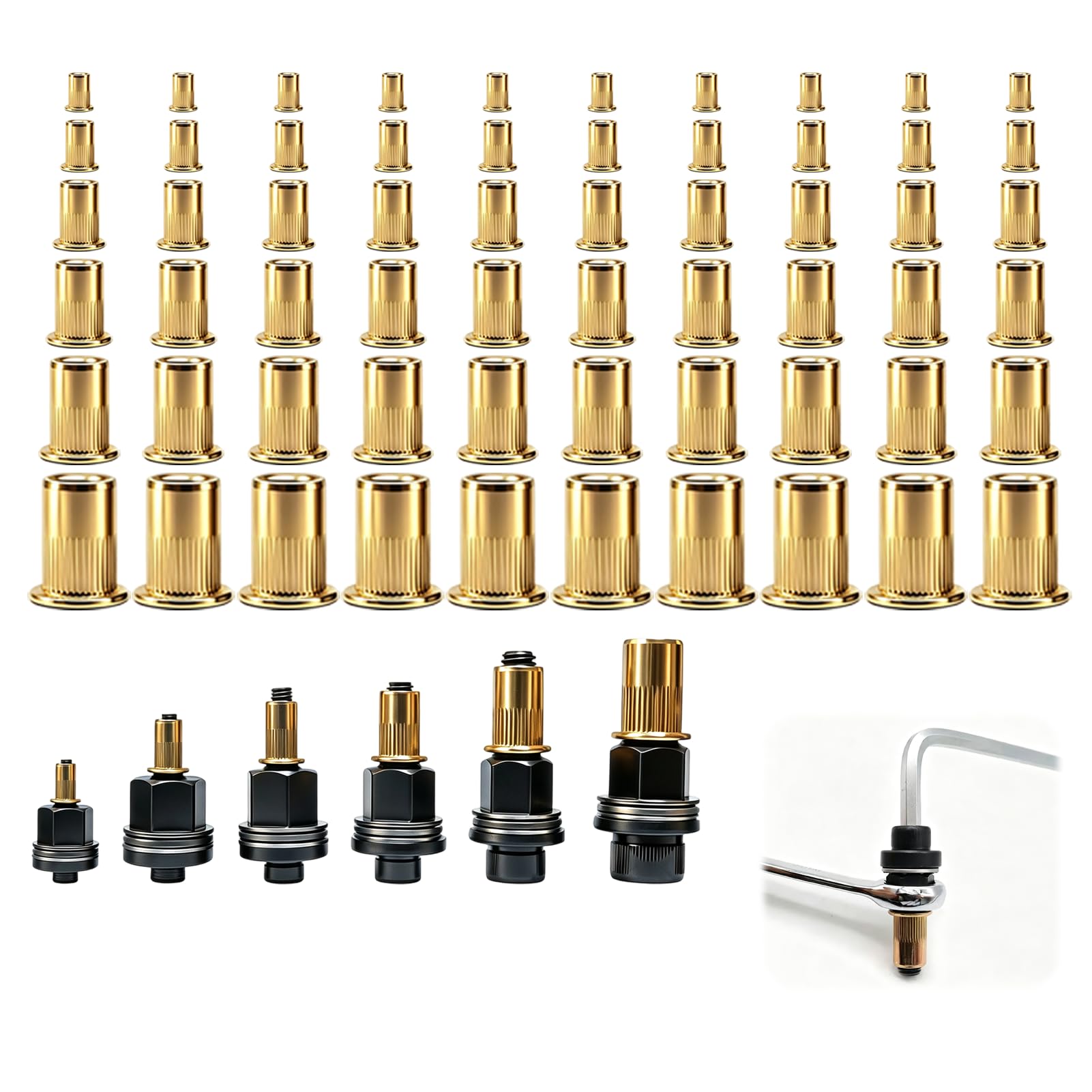 66 PCS Rivet Nut Tool, Insert Nuts Hand Rivnut Tool Kit for M3 M4 M5 M6 M8 M10, Heavy Duty Rivnut Tools for Rivet Nut Tools Manual Riveting Machine.