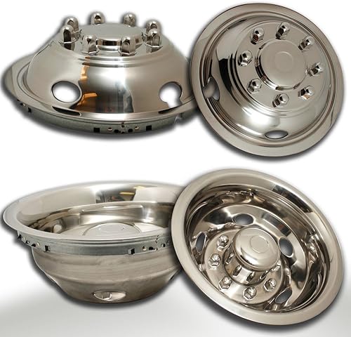 OxGord Simuladores de doble rueda de acero inoxidable de 17 pulgadas compatibles con Dodge Ram 3500 SLT 2003-2024 y Ram 3500 Tradesman 2011-2025