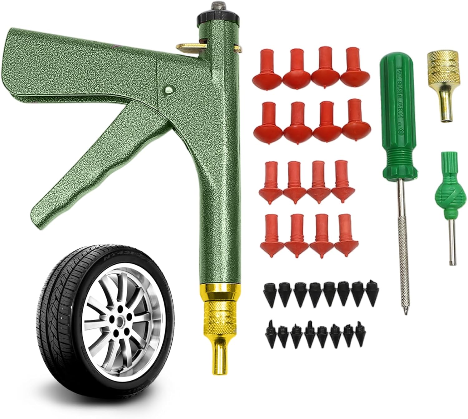 Tire Repair Kit with Plugs, Practical Tire Plug Kit Heavy Duty Professional, Efficient & Multi-Use for Tyre Punctures and Flats on Cars