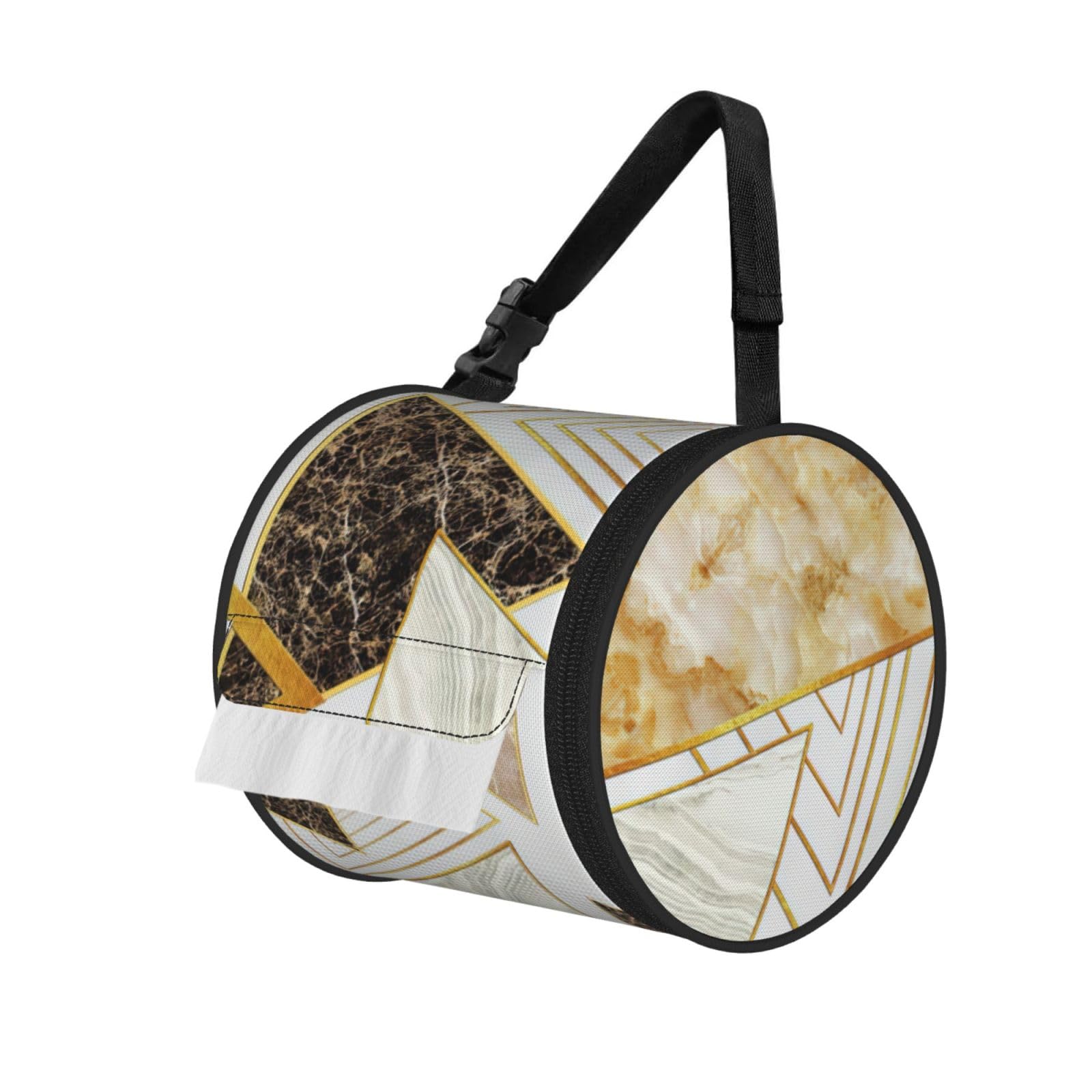 Abstract Geometric Pattern Print Cylindrical Tissue Holder Bathroom Car Home Office Kitchen Decor Versatile