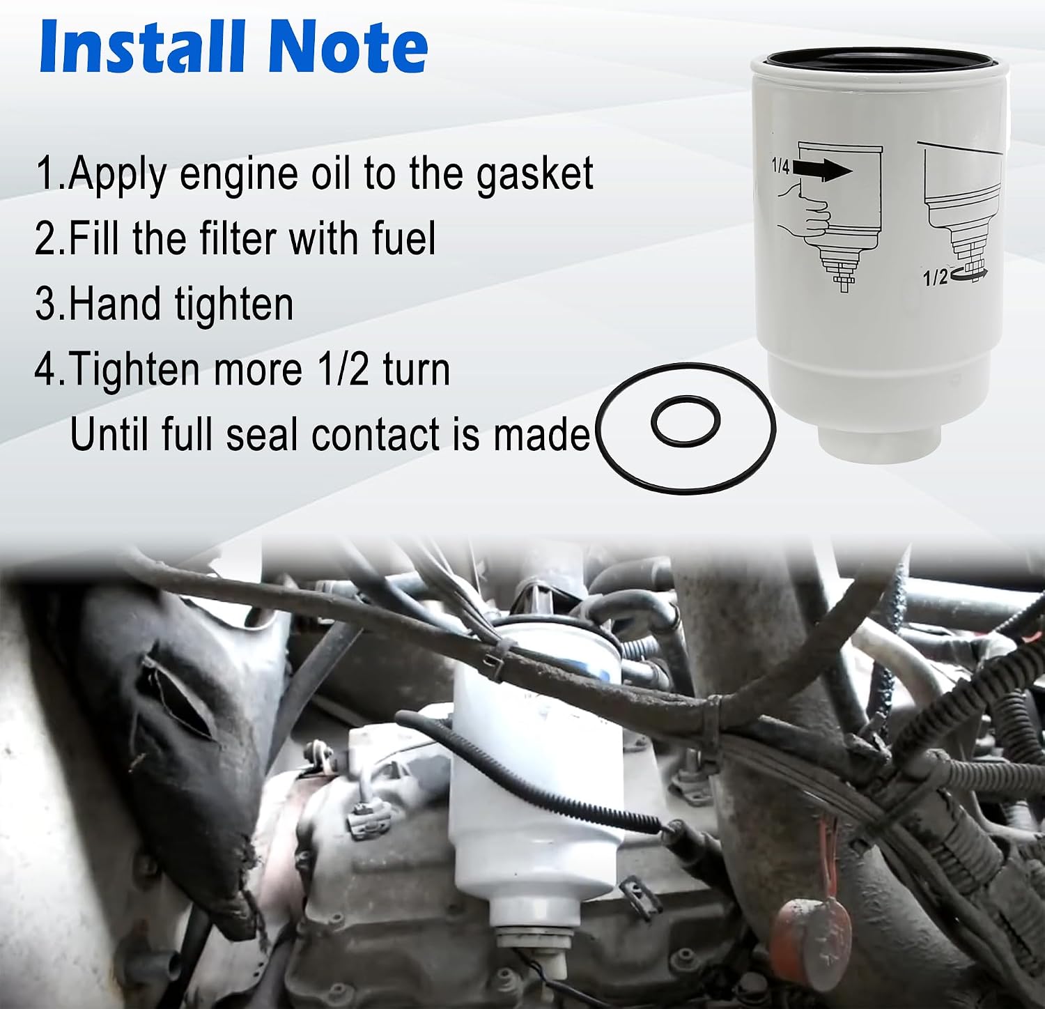 Fuel Filter 6.6 Duramax Diesel Fuel Filter TP3018 Compatible with 2001-2016 Chevy Express Silverado 2500HD 3500 HD/GMC Sierra Savana Replaces# TP3012 12664429 12633243